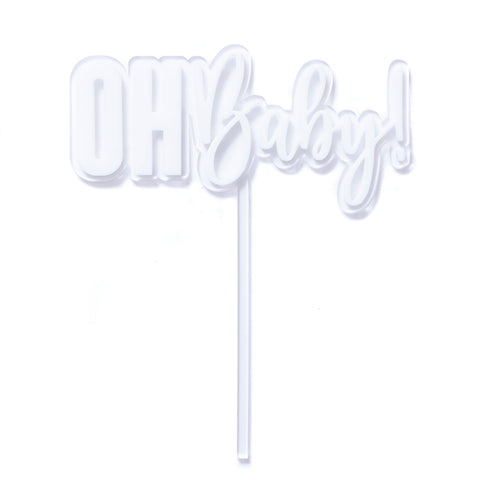 OH Baby! Cake Topper - White
