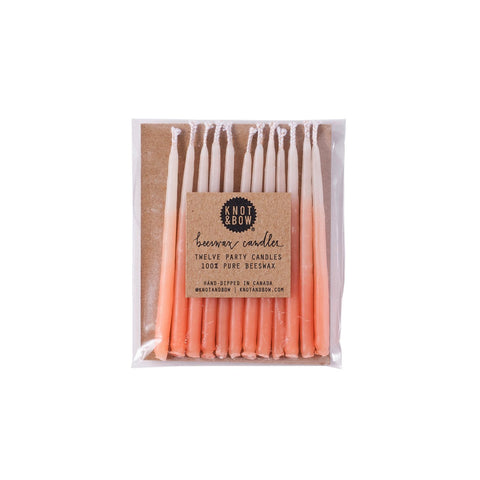 Peach Ombré Beeswax Party Candles