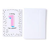 Pink No.1 Invites - Pack of 12