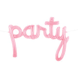 'Party' Script Balloon - Transparent Pink