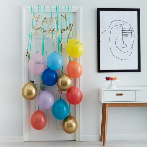 Rainbow Happy Birthday Balloon Door Kit