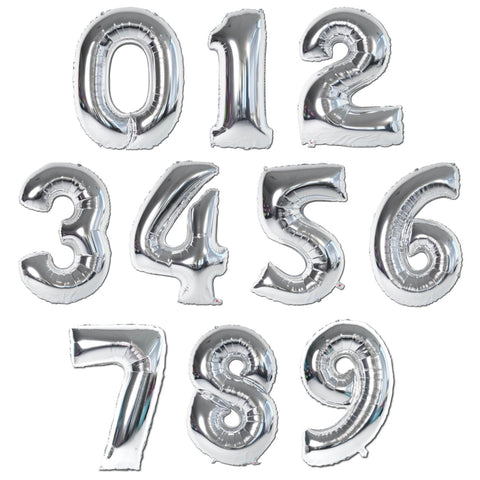 Silver Number Balloon (100cm)