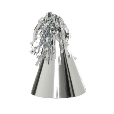 Metallic Silver Party Hats - Pack of 10