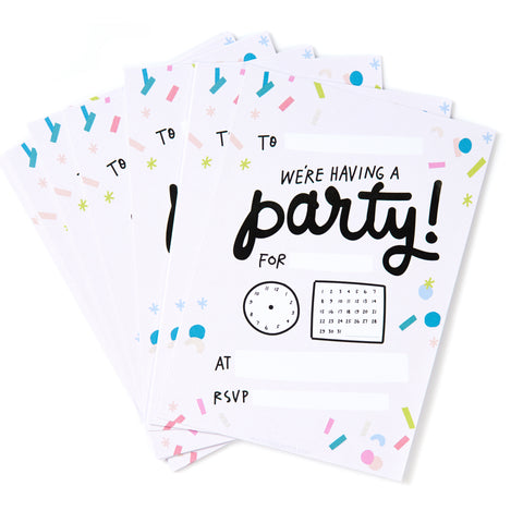 Time to Party Invites - Pack of 12