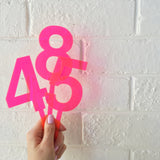 Pink Perspex Cake Topper - More numbers available